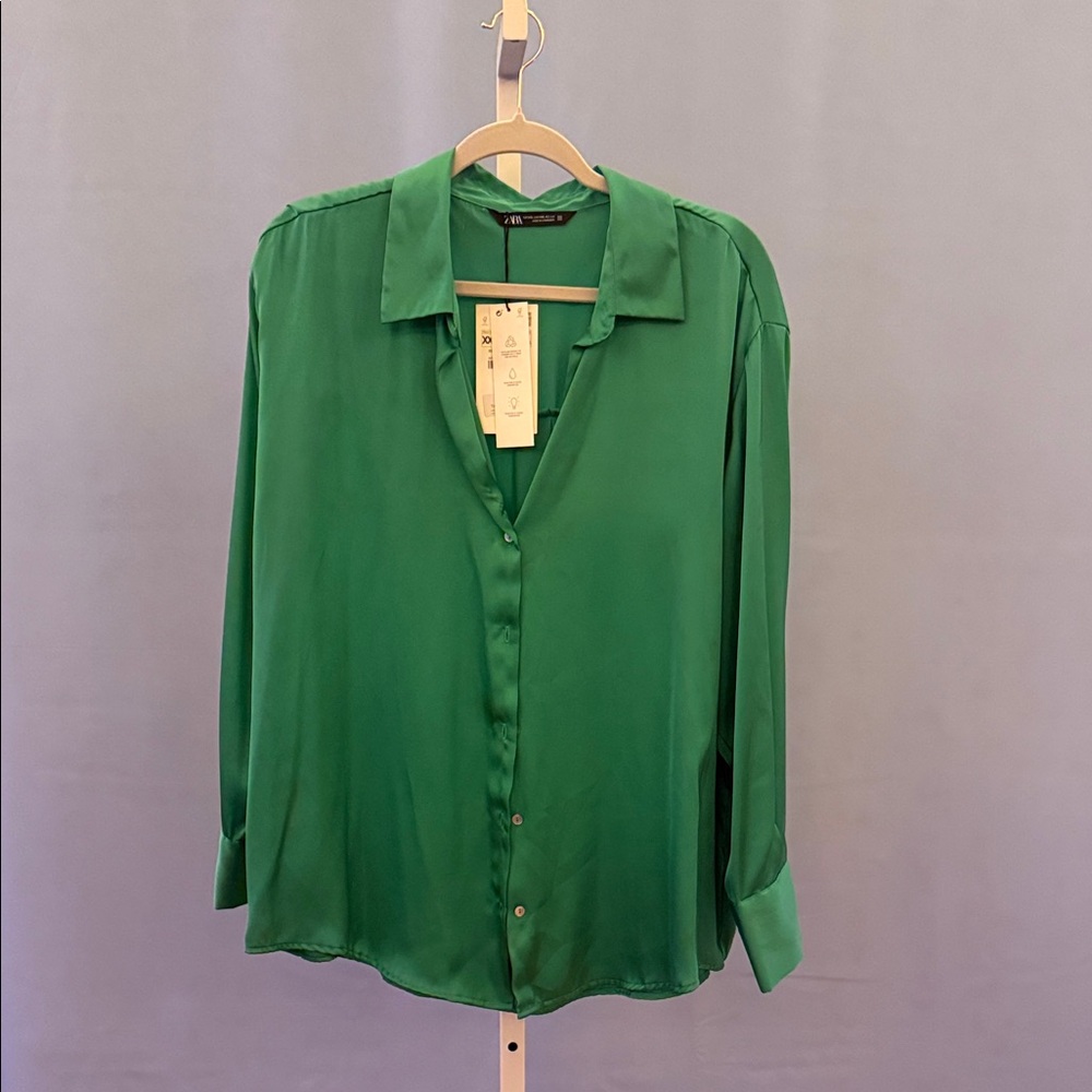 Zara Emerald Button Down Shirt